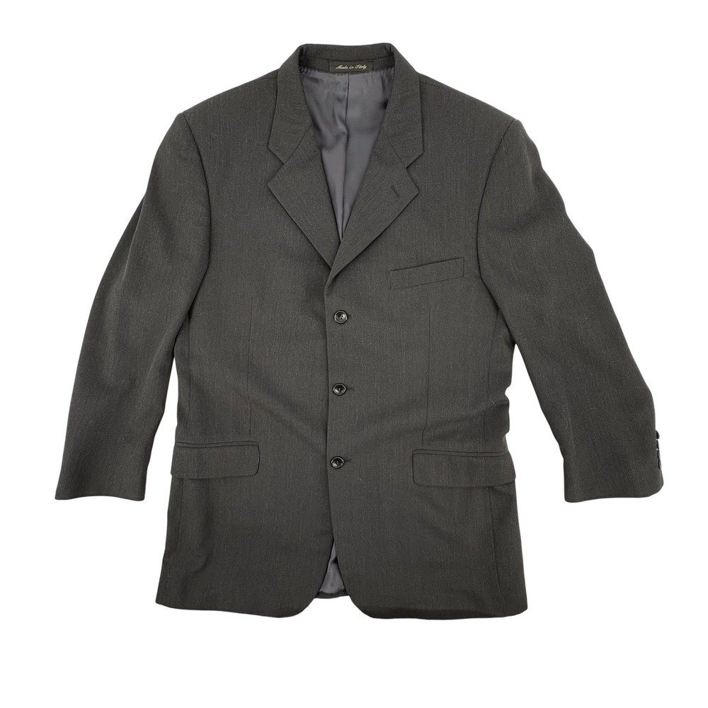 Pavone Mens 40R/34 Suit Charcoal Grey Wool Giovanni Tonella Italy 3 Button - Picture 2 of 16